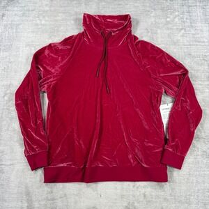 Foray Golf Sweatshirt Womens Large Rosewood Pink Velvet Funnel Neck Technical